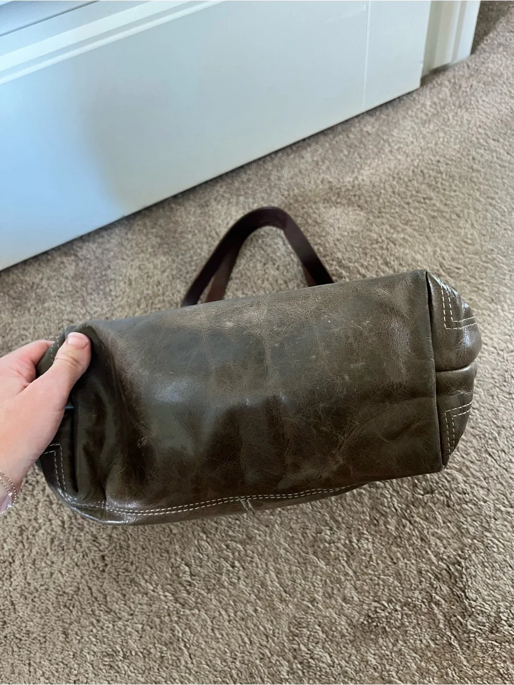 Alexis Drake Genuine Leather Tote Bag.